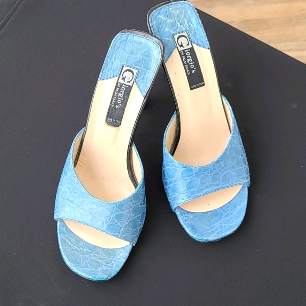CROCODILE BLUE GIORGIO'S OF PALM BEACH HEELS